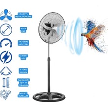 Harmony Aura 5 Metal Kanatlı Soğutucu Vantilatör Pervane 3 Kademe Hız Kontrol 18’’inch - 80W