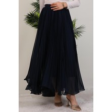  Eyfel Pileli Etek Lacivert