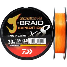 Daiwa J-Braid Expedition 8b Smash Orange 150M Ip Misina Kalınlık (Mm) : 0,13MM