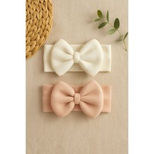 Kız Bebek & Çocuk Fiyonklu Bandana 2'li Set / 0-2 Yaş