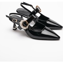 Sister In Love Shoes Sue Kısa Topuklu Taş Detaylı Rugan Stiletto