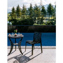 Mercan - Bahçe Mutfak Balkon Veranda Teras Kafe Restoran Düğün Sandalye 4'lü Set - SİYAH