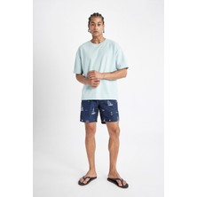 DeFacto Regular Fit Desenli File Astarlı Kısa Boy Deniz Şortu M8344AZ24HS
