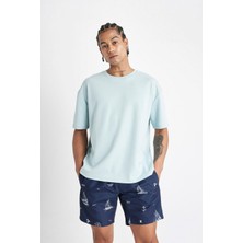 DeFacto Regular Fit Desenli File Astarlı Kısa Boy Deniz Şortu M8344AZ24HS