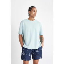 DeFacto Regular Fit Desenli File Astarlı Kısa Boy Deniz Şortu M8344AZ24HS