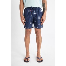 DeFacto Regular Fit Desenli File Astarlı Kısa Boy Deniz Şortu M8344AZ24HS