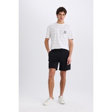 DeFacto Regular Fit Düz Paça Beli Bağcıklı Cepli Basic Düz Şort B8672AX25SP