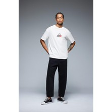 DeFacto %100 Pamuk Relaxed Slouchy Fit Rahat Beli Lastikli Rahat Kesim Dar Paça Siyah Jean Pantolon B8320AX25SP