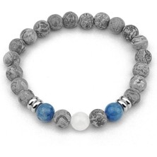 Alnis Atelier Gri Jasper, Ceyt ve Ay Taşı Doğal Taş Bileklik