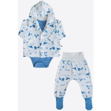 Organik Panda 3'lü Set Mavi