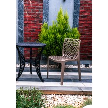 Mercan - Bahçe Mutfak Balkon Veranda Teras Kafe Restoran Düğün Sandalye 6'lı Set - BRONZ
