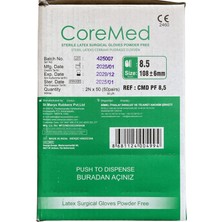 Coremed - Cerrahi Eldiven Pudrasız No:8.5 - 50 Adet