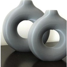 Halka Bohem Vazo 2'li Dekoratif Donut Vase