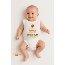 Taraftar Bebek Zıbın Body - Futbol Temalı Babaya Mesajlı Çıtçıtlı Ribana Badi 6-36 Ay