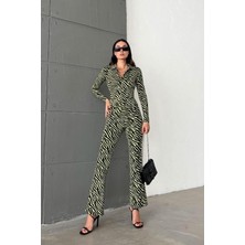 Kadın Multı Polo Yaka Polyester Desenli Dokuma Takım