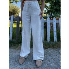 Taş Beli Lastikli Palazzo Pantolon