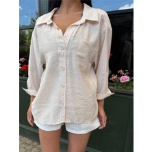 Taş Cepli %100 Pamuk Gömlek