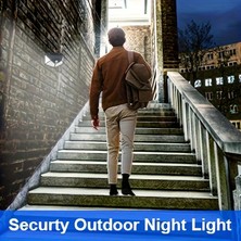 HB-100 Model 100 LED Solar Hareket Sensörlü Güneş Enerjili 3 Mod Solar Duvar Bahçe Karavan Kamp Lambası
