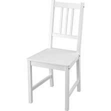 IKEA Stefan Sandalye Beyaz Masif Çam Ahşap Kolay Montaj