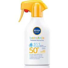 Nivea Sun Bebek & Çocuk Güneş Spreyi Spf 50 – 270 ml | Hassas Ciltler Için Yüksek Koruma | Suya Dayanıklı Güneş Koruyucu