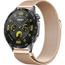 Huawei Watch Gt4 46MM Uyumlu Manyetik Milanese Loop Metal Kordon