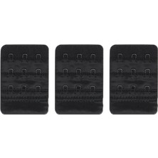 Kadın Sütyen Uzatma Agrafı 3 Kancalı Kopça Siyah 3'lü Set Sütyen Genişletici