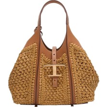 Fold Yarn Tods Fold Yarn Çanta Kiti Taba Renk Deri Örgü Kiti Kadın İçin Şık Aksesuar