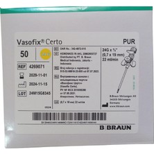 Braun - Anjiokat Vasofix Certo 24G Sarı - 50 Adet