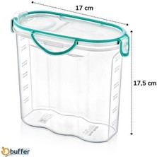 Buffer® Kilitli Kapaklı Contalı Hava,su Sıvı Geçirmez 1,7 Litre Erzak Saklama KABI-SA585