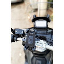 Motosiklet Bisiklet Scooter Için 360 Derece Dönebilen Gidon Bağlantılı Telefon Tutucu Bar