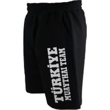 Dragondo MT3038 Muaythai Şortu Türkiye Muay Thai Team Baskılı Siyah Şort