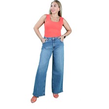 Koyu Mavi Geniş Paça Jeans