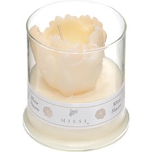 Missi Büyük Üfleme Cam Bardak İçi Gardenya Kokulu Lale Vegan Mum