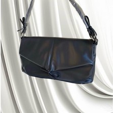 Fiyonk Detay Örgü Askı Yumuşak Deri Kadın Omuz Çantası