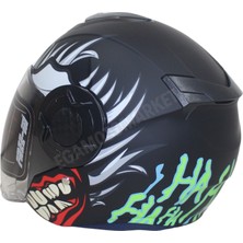 Freem FR-665 X-Blades Mat Black Yarım Camlı Kask – Siyah Güneş Vi