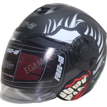 Freem FR-665 X-Blades Mat Black Yarım Camlı Kask – Siyah Güneş Vi