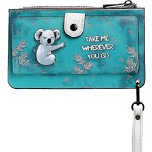 Kadın Yeşil Cüzdan - Koala Hug Tasarım