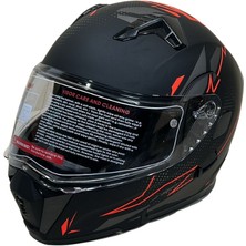 Jk Kask Çene Açılır Mat Siyah Kırmızı 4 L