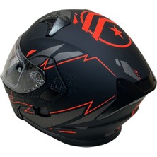 Jk Kask Çene Açılır Mat Siyah Kırmızı 4 L