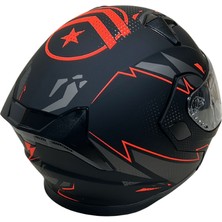 Jk Kask Çene Açılır Mat Siyah Kırmızı 4 L