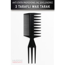Muggio 3 Taraflı Profesyonel Saç Şekillendirici Wax Tarak