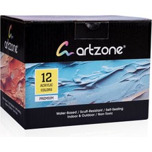 Artzone Akrilik Boya Seti 6 Renk x 120ML. (Ana Renkler) + Renkli Kutu