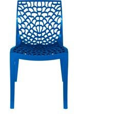 Mercan - Bahçe Mutfak Balkon Veranda Teras Kafe Restoran Düğün Sandalye 8'li Set - MAVİ