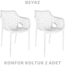 Konfor Koltuk – Cam Elyaf Takviyeli Bahçe Balkon Teras Kafe Otel Restoran Düğün Sandalye 2'li Set