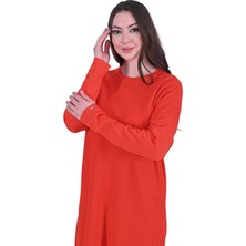 Invee Çubuk Triko Tunik KIRMIZI