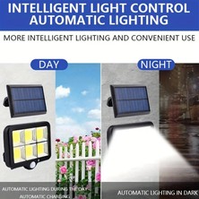 HB-600 Model 120 Cob LED Solar Panel Güneş Enerjili 3 Mod Solar Duvar Lambası Bahçe (2400MAH.)