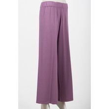 Düz Paça Triko Pantolon Eflatun