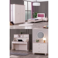 Ezgi Lüx Genç Odası - 3 Kapılı Dolap, Karyola, Komodin, Masa, Şifonyer
