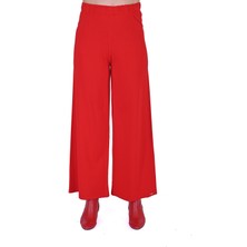 Düz Paça Triko Pantolon Kırmızı