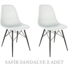 Safir Sandalye – Metal Ayaklı Modern Mutfak Kafe Restoran Ofis Sandalyesi 2'li Set